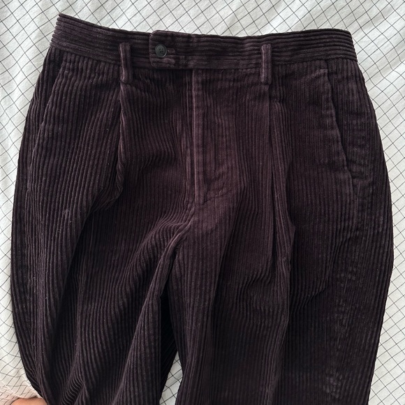 Beauty and Youth United Arrows Thick Corduroy Deep Wine Pants - Picture 2 of 8
